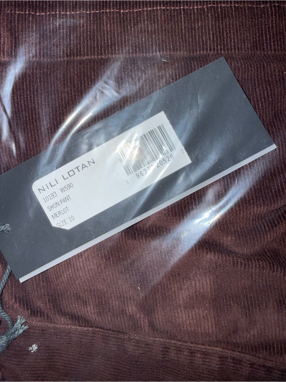 Nili Lotan Shon Corduroy Pant reddish Brown Cord Barrel Merlot  $450 nwt - Picture 13 of 15